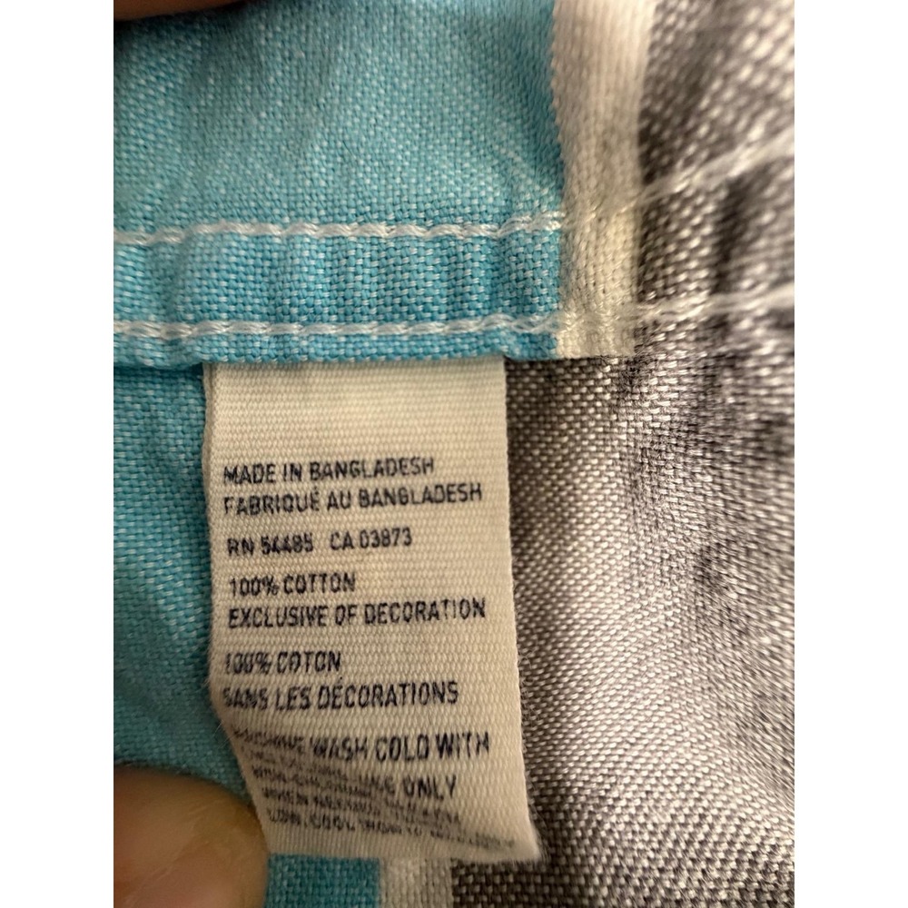 American Eagle Outfitters Slim Fit Button Up Shirt Mens Large Blue Gray Striped - Picture 5 of 8